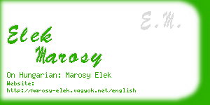 elek marosy business card